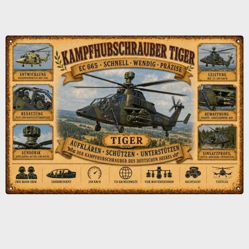 Blechschild hubschrauber - blechschild,