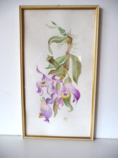 Aquarell  Orchide signiert