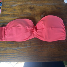 Victoria's Secret Twist Vorne Trägerlos Koralle Blaze Bandeau Bikini Top 85B 38B