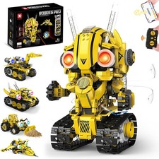 5-in-1 Wespen Krieger Roboter Spielzeug 2 Steuerungsmodi Bauspielzeug mit Licht