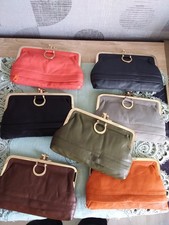 Damem Geldbörse Klippverschluss Knipsbörse + Echt Leder + goldfarb. Bügel +  X +