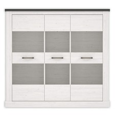 Highboardvitrine - Pinie weiß