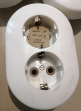 Doppel Steckdose 1 Stück Schucko Unterputz weiß DDR Kombi retro unbenutzt 