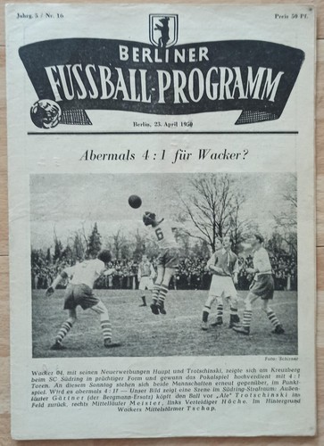 Berliner fußballprogramm - berliner,