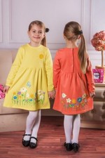 Mädchen Tunika, Kleid Langarm