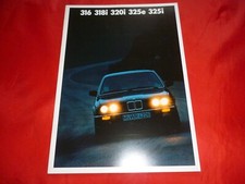 BMW 3er E30 Limousine 316 318i 320i 325e 325i Prospekt Brochure Depliant 1987