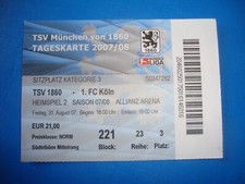 Ticket 1860 münchen 1 - 07/08,