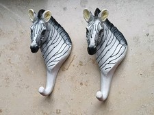 2 Stück Zebra Kleiderhaken Handtuchhaken Handtuchhalter Badezimmer Tierkopf