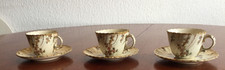 Sarreguemines France Antique LOUIS XV, drei Tassen mit Untertassen