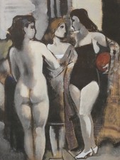 Gemälde Otto Fuchs Dachau Dachauer Maler Akt Frauen 48x38 cm