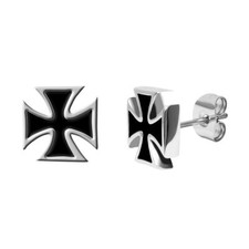 Herren Ohrstecker Eisernes Kreuz Edelstahl Ritterkreuz Bikerschmuck Orden 