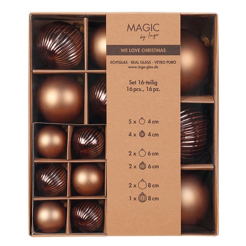 Weihnachtskugeln glas 8cm - 16, 4-8cm