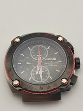 Seiko Herren Honda F1 Racing Team Chronograph Uhr Ref. 7t62 0hv0 schwarzes Zifferblatt 42m