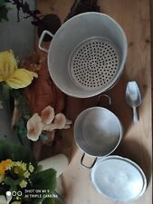 Konvolut Aluminium Alu Sieb Topf Küche Garten Deko Shabby Brokante Pflanztopf 