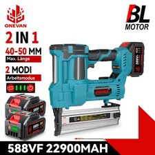 2in1 Akku Tacker & Nagelpistole Nagelgerät Nagler Akkutacker Holz für Makita 18V