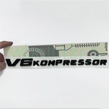 1X Für Mercedes Benz V6 KOMPRESSOR Schriftzug Emblem Aufkleber Matte Schwarz