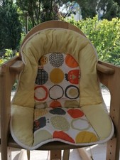 Sitzverkleinerer-/kissen für Hochstuhl v. Geuther,gebr., gelb,bunt m. Vogelmotiv