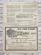 1934 Olio Oliva Montina Albenga Haufler Reklame Vie Italia Zeitschrift Vintage