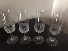 60-er: SCHOTT ZWIESEL 4x Champagnerflöte Sektglas h= 17,5cm  VINTAGE