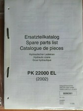 Ersatzteilliste Palfinger PK 22000 EL 2202 Hydraulik Ladekran 1995 crane list