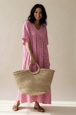 Damen Kleid Lang Maxi Musselin