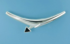 Kragen-Klammer, Herrenschmuck,  mit Onyx-Dreieck, in  Sterling-Silber (925/ooo)