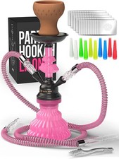 Shisha Set komplett Reise mini 2 Schläuchen 30cm rosa Wasserpfeife M. ROSENFELD