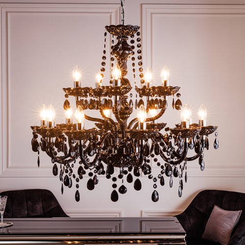 Kronleuchter black crystal - black,