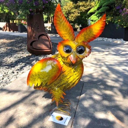 Eule gartenfigur metall - eule,