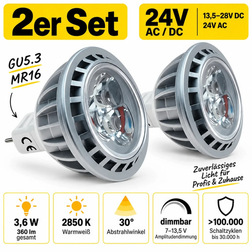 Gu5 mr16 led 24v 3 - mr16, ac/dc