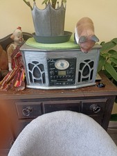 Nostalgie Anlage mit Plattenspieler CD USB Radio Holz