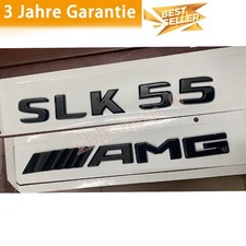 Für SLK55 AMG Schriftzug Aufkleber Emblem Badge Glänzend Schwar Neu Symbol Set