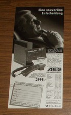 Seltene Werbung ASD - SIEMENS C2 Mobiltelefon Autotelefon C-Netz 1991