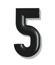 HEWI Hausnummer Nummer Ziffer 5 schwarz tiefschwarz OVP neu 702.165.5