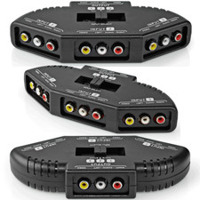 Cinch Umschalter 3 fach Audio