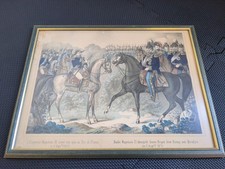 Antiker Druck Kaiser Napoleon III König von Preußen 1870 42 x 32cm