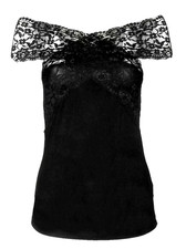 MELROSE Damen SHIRT Top schwarz Spitze Carmen Größe 36 38 40 NEU S54