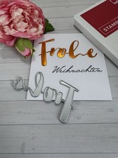 Stanze, Stanzschablone, Cutting Dies Weihnachten Schriftzug Frohe 4,5x 8,5cm