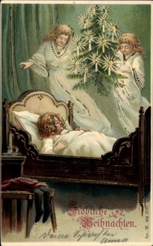 Frohe weihnachten kind im - ak,