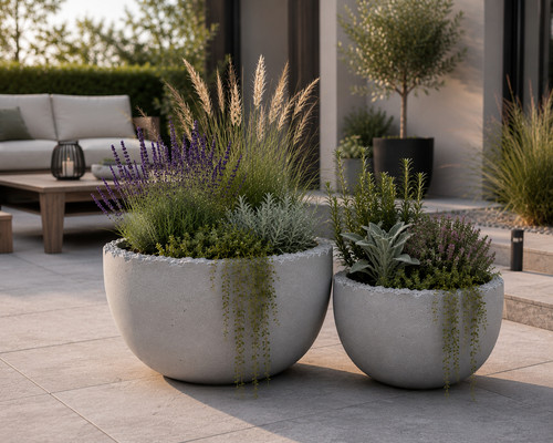 Beton pflanzschale rund - beton,