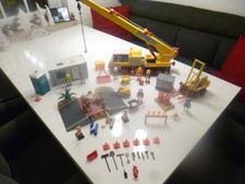 Playmobil Baustelle Großes Set  Mobil-Kran  Baucontainer Gabelstapler Straßenbau