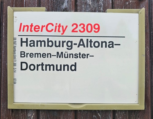 Intercity 2309 zuglaufschild - intercity,