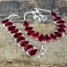 925 Sterling Silber Rot Granat