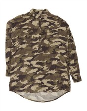 Pepe Jeans Damen Military Pullover Shirt UK 16 Large grün Camouflage AD10