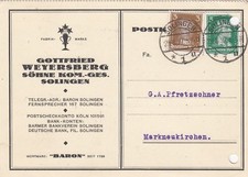 SOLINGEN, Postkarte 1927, Gottfried Weyersberg Söhne KG