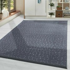 Waschbare Teppich Rutschfest PELIKAN Stein Optik Teppich Florhöhe 8 mm Anthrazit