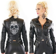 Damen Biker Jacke Glitzer