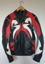 FLM Lederkombi 2-teilig in Schwarz-Rot-Weiß,