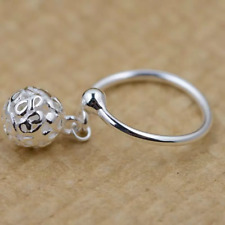 Damen Ring mit Anhänger Sterlingsilber 925 Damenring Kugel Offen 48-57