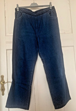 Schlupfhose  Jeans  mit Gummibund und Bindeband Gr. 52/ 54 jeansblau mit Taschen